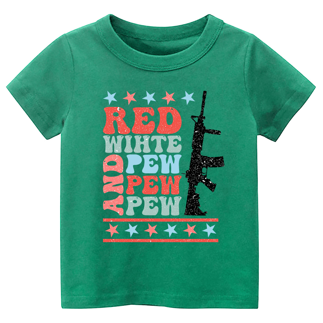 Red White And Pew Pew Pew Cowboy Kids T-shirt