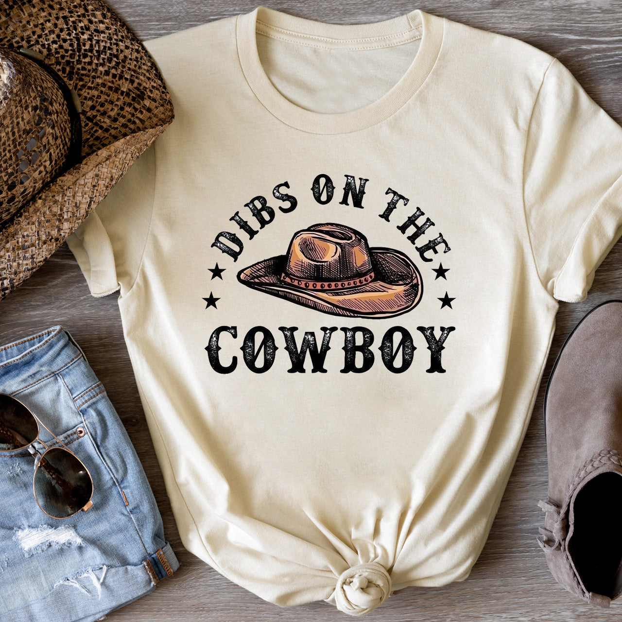 Dibs On The Cowboy Western Tees