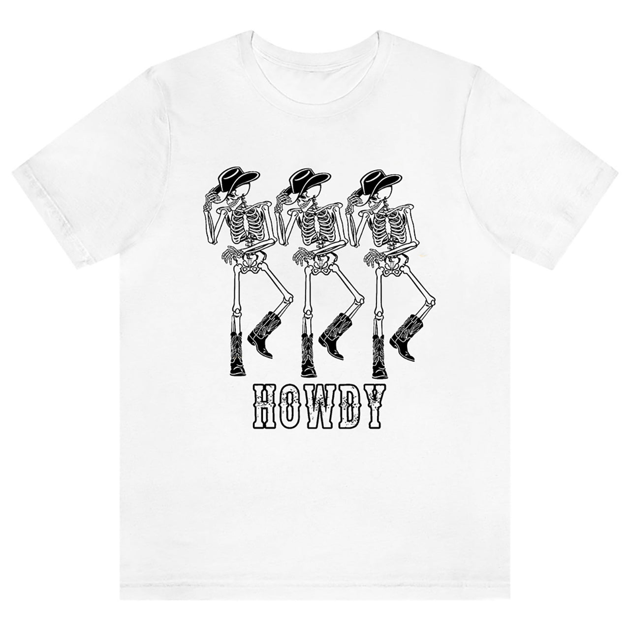 Howdy Dancing Skeleton Cowboy Tee