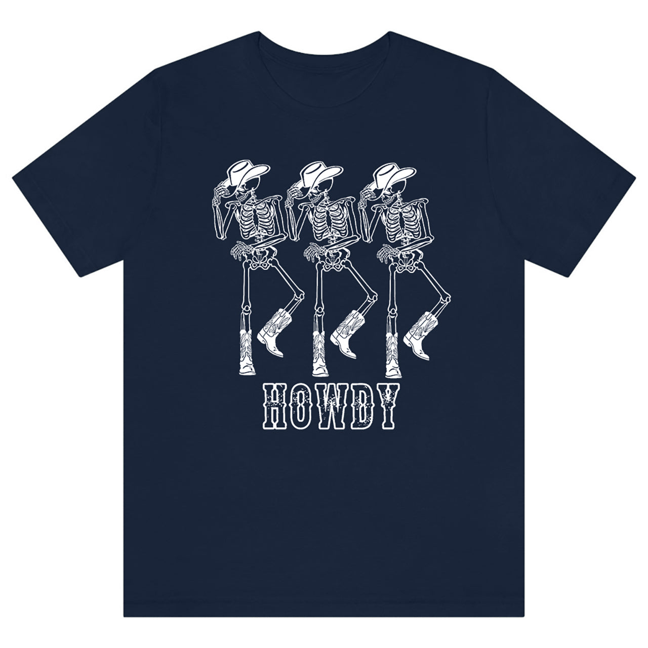 Howdy Dancing Skeleton Cowboy Tee