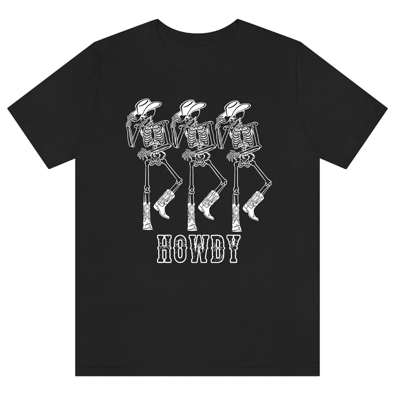 Howdy Dancing Skeleton Cowboy Tee