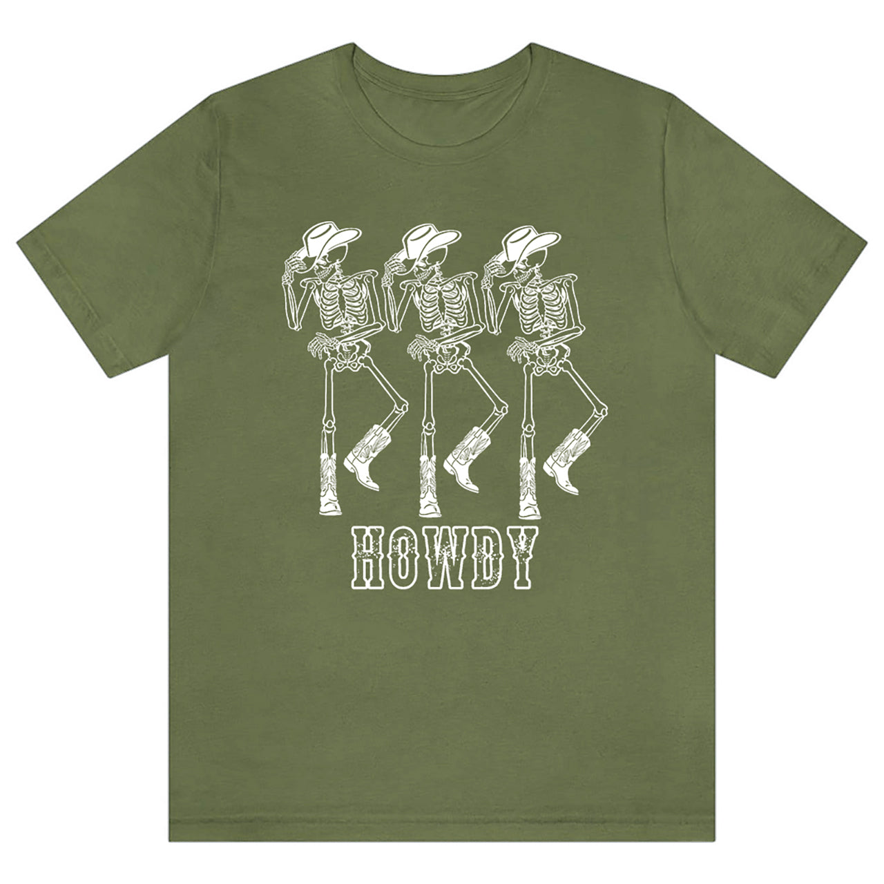 Howdy Dancing Skeleton Cowboy Tee