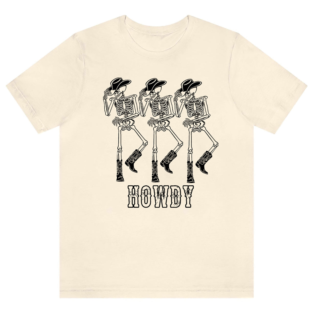 Howdy Dancing Skeleton Cowboy Tee