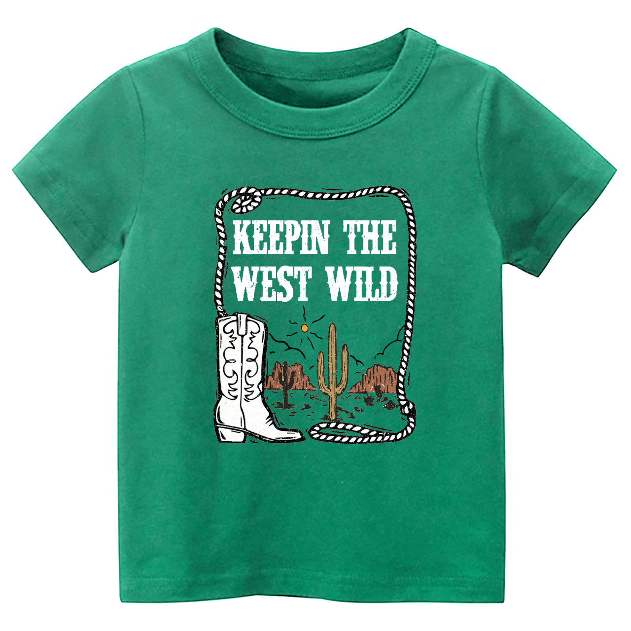 Keepin' The West Wild Cowboy Kids T-Shirt