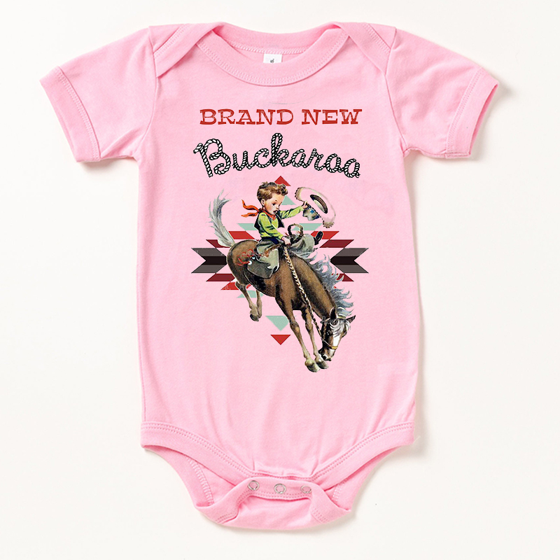 Brand New Buckaroo Cowboy on Horse Baby Bodysuit