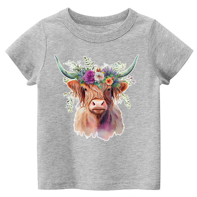 Highland Cow Farm Life Rodeo Kids T-shirt