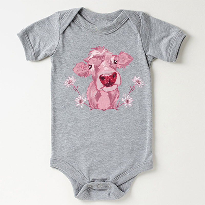 Pasture Pink Calf Baby Bodysuit