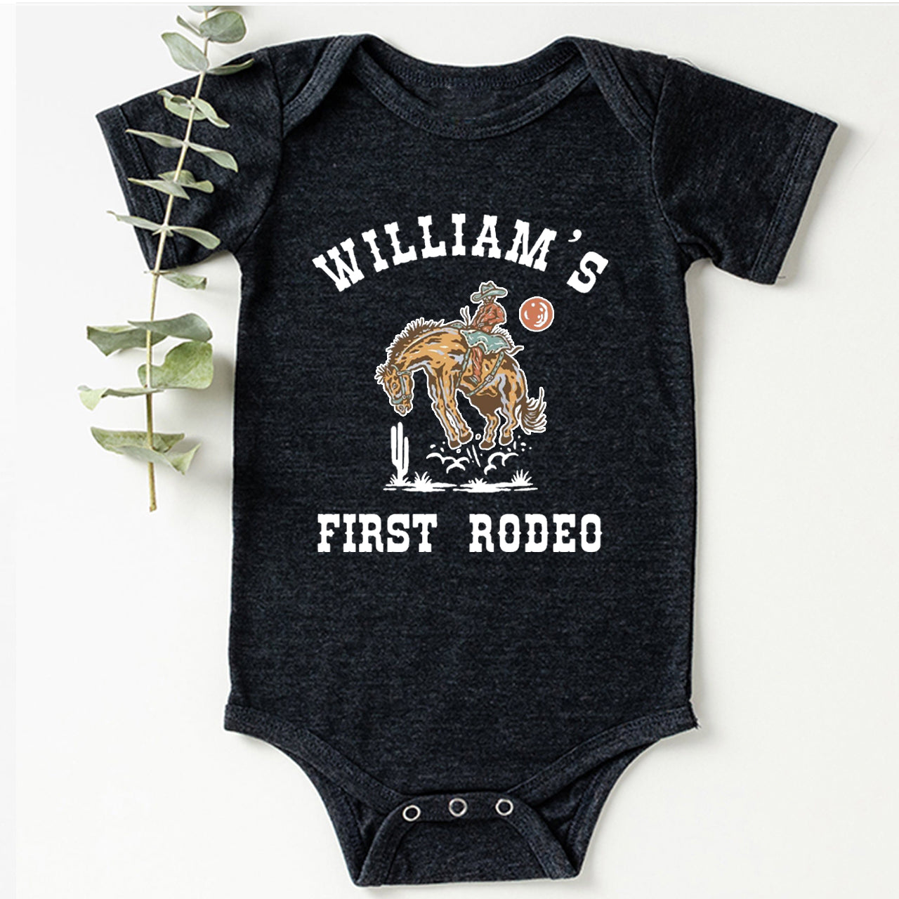 Customized My First Rodeo Baby Bodysuit