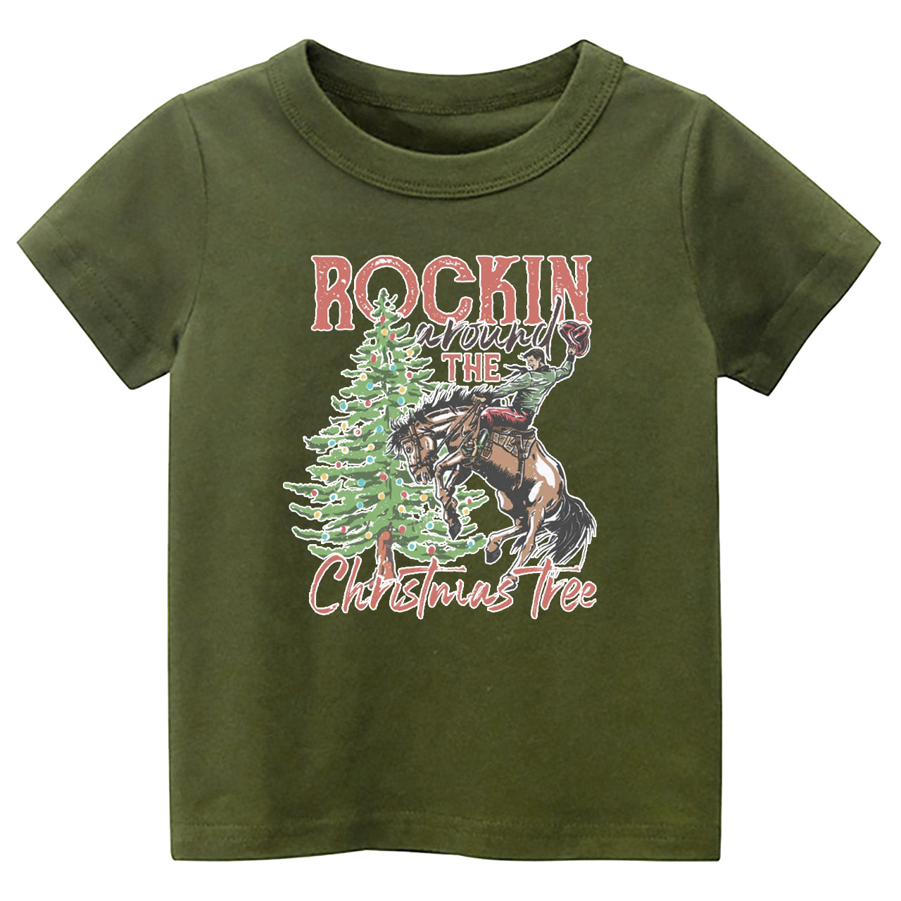 Rockin' Around The Christmas Tree Kids T-shirts