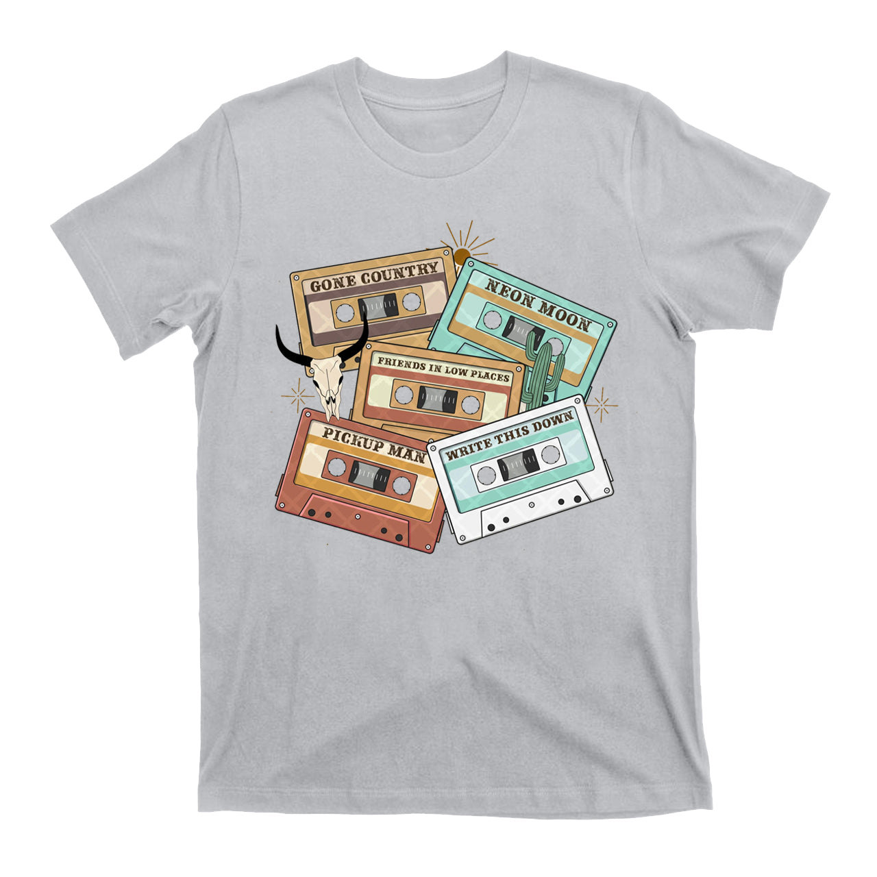 90s Country Cassette Tapes Western Cowboy T-Shirts