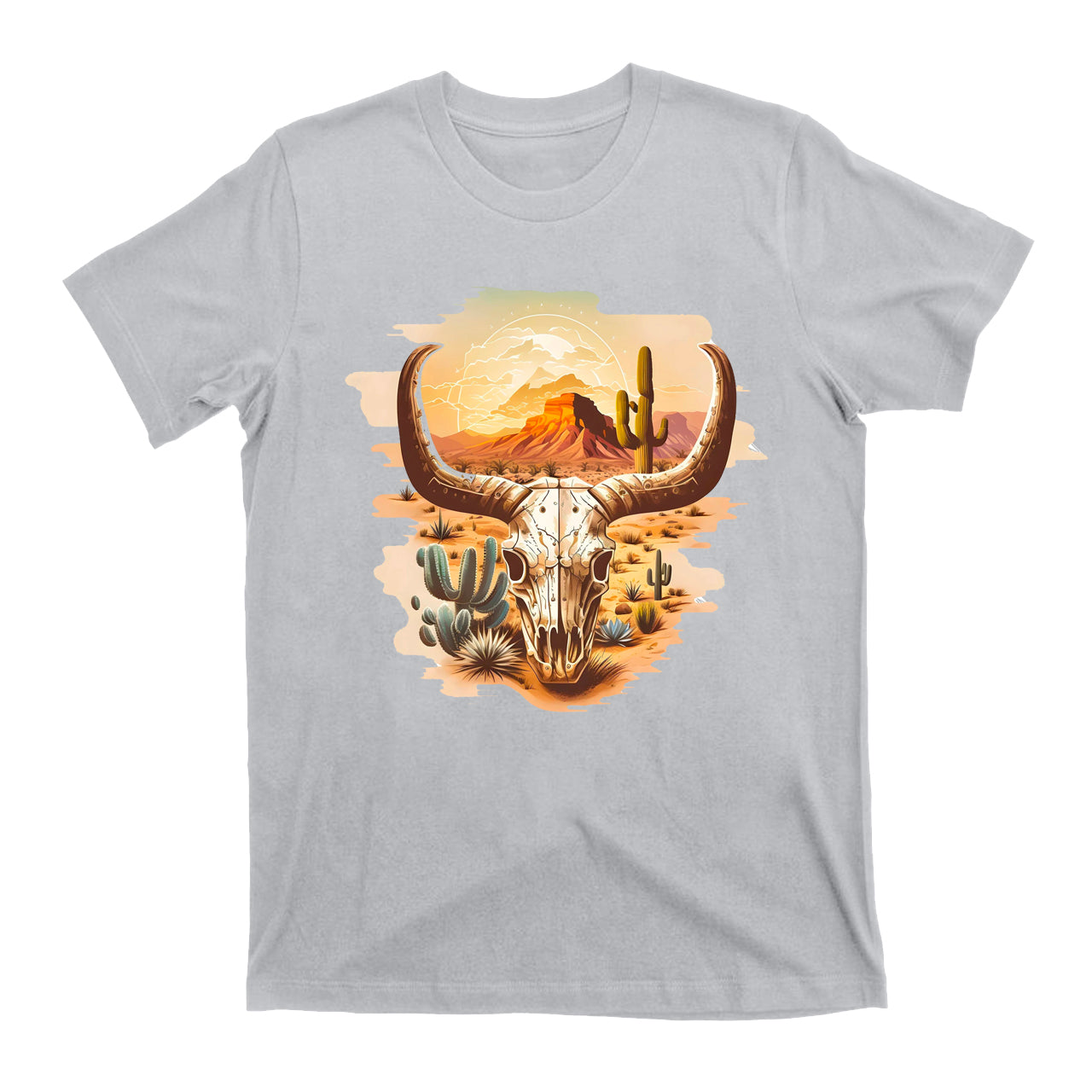 Cow Skull Western Desert Cowboy T-Shirts