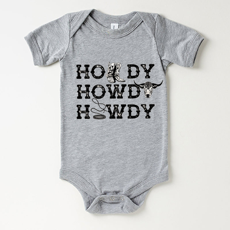 Howdy Western Punchy Cowboy Baby Bodysuit