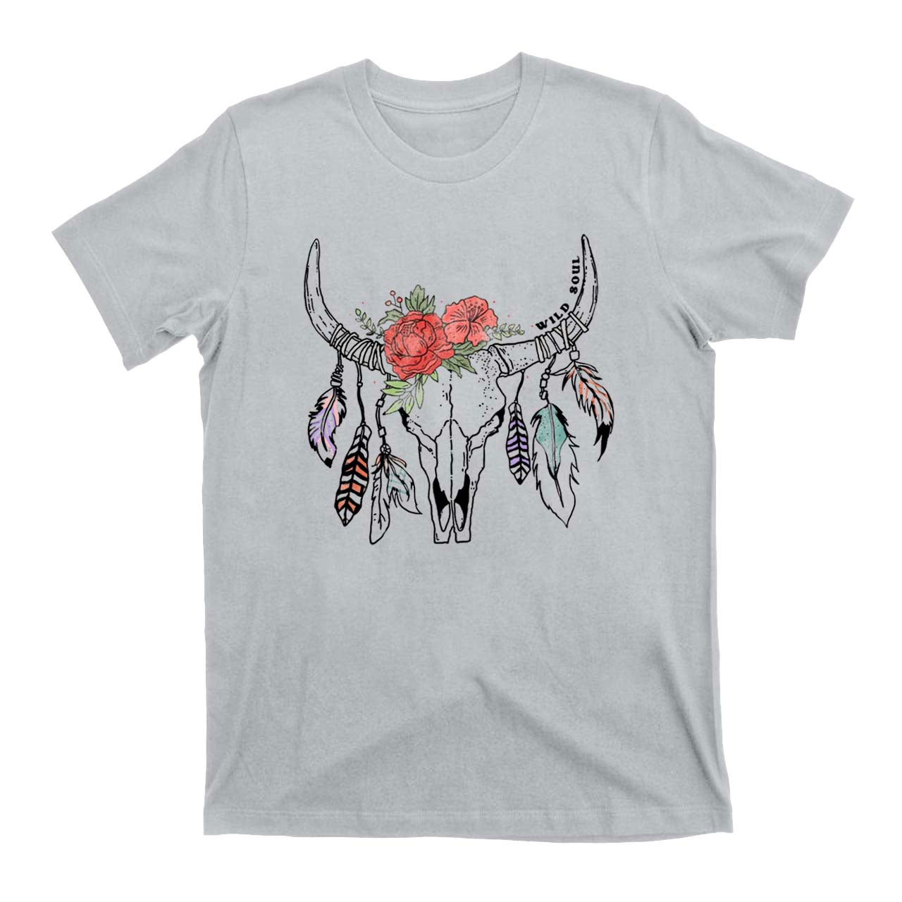 Wild Soul Cow Skull Cowboy T-Shirts