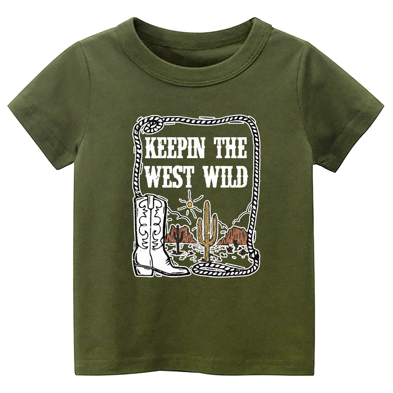 Keepin' The West Wild Cowboy Kids T-Shirt