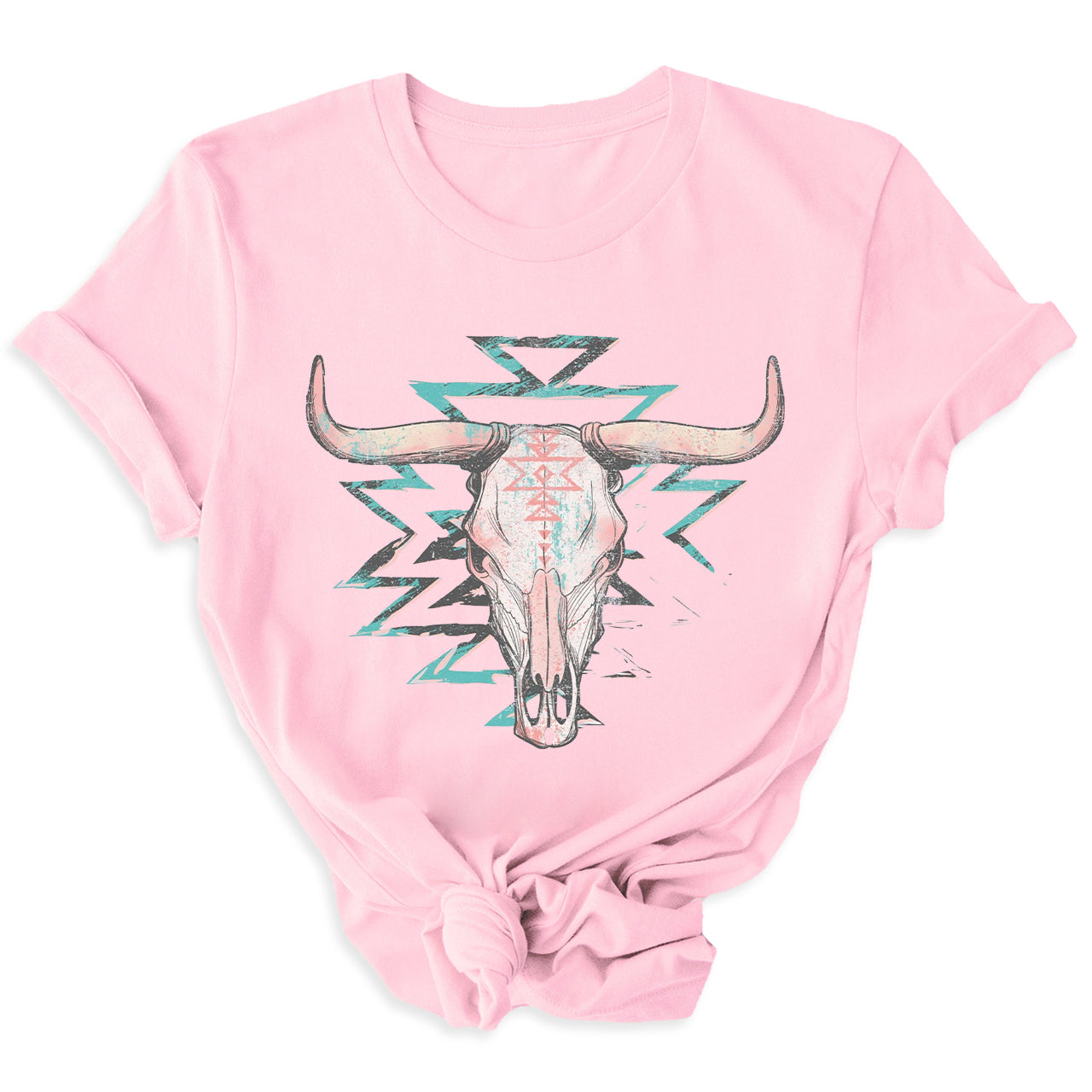 Boho Cow Skull Western Cowgirl Tees