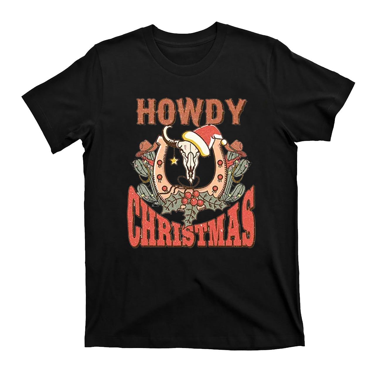 Howdy Christmas Vintage Western Cowboy T-Shirts