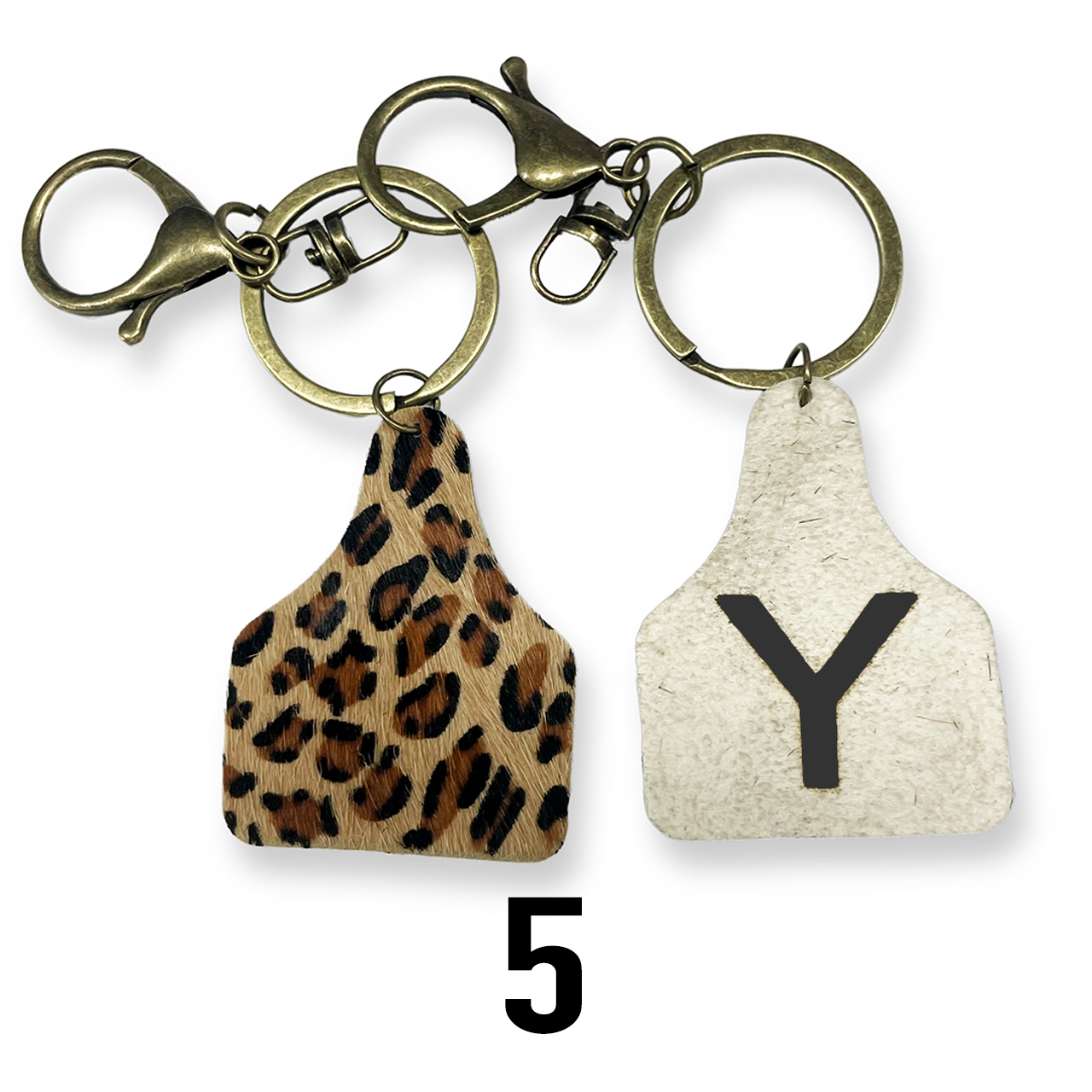 Custom Alphabet Cowhide Keychain