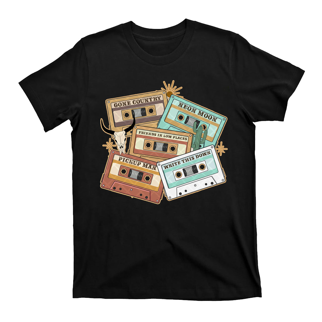 90s Country Cassette Tapes Western Cowboy T-Shirts