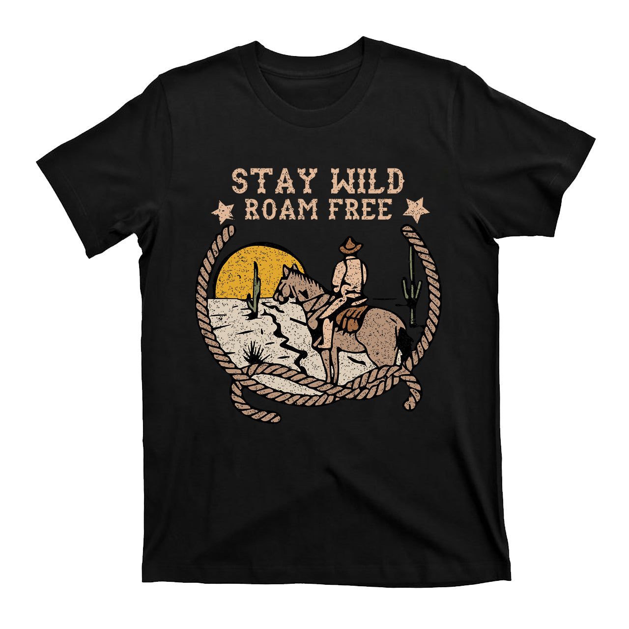 Stay Wild Roam Free Vintage Cowboy T-Shirt