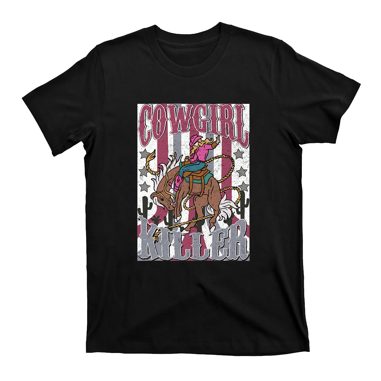 Cowgirl Killer Horse Riding Vintage T-Shirts