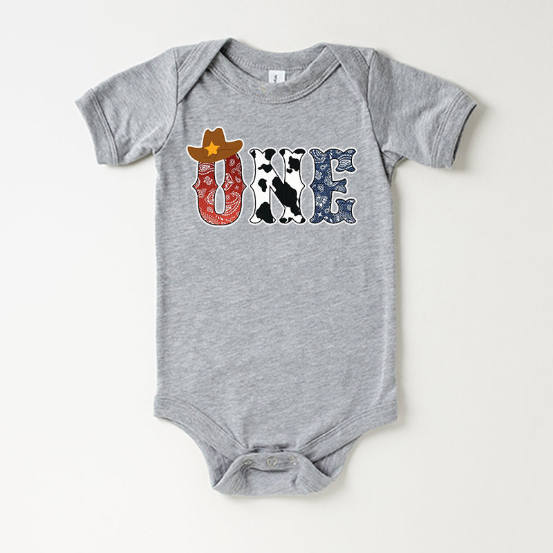 Personalized Cowboy Farm Birthday Baby Bodysuit