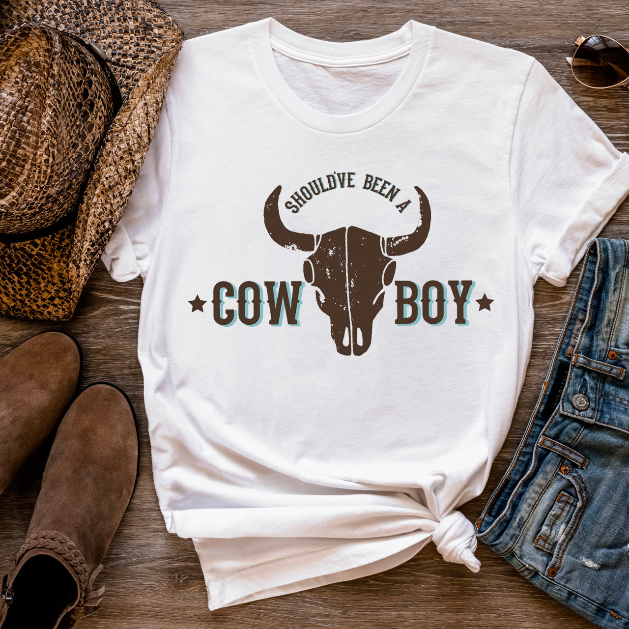 Distressed Design Should've Been A Cowboy Tees