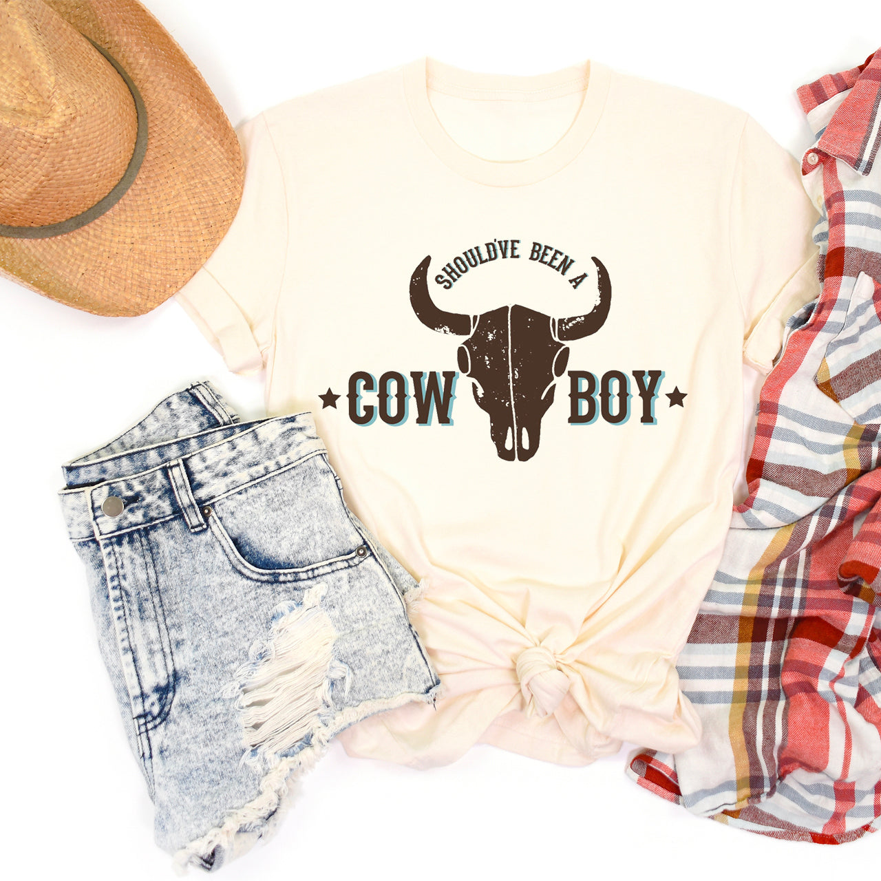 Distressed Design Should've Been A Cowboy Tees