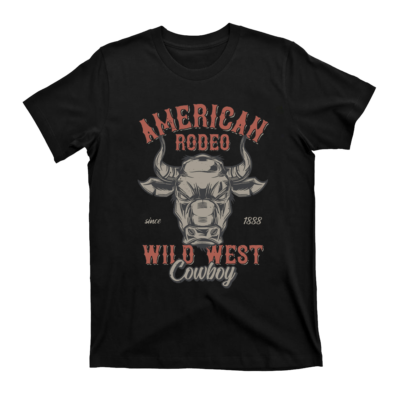Men's Vintage Rodeo Cowboy Wild West Bull T-shirts