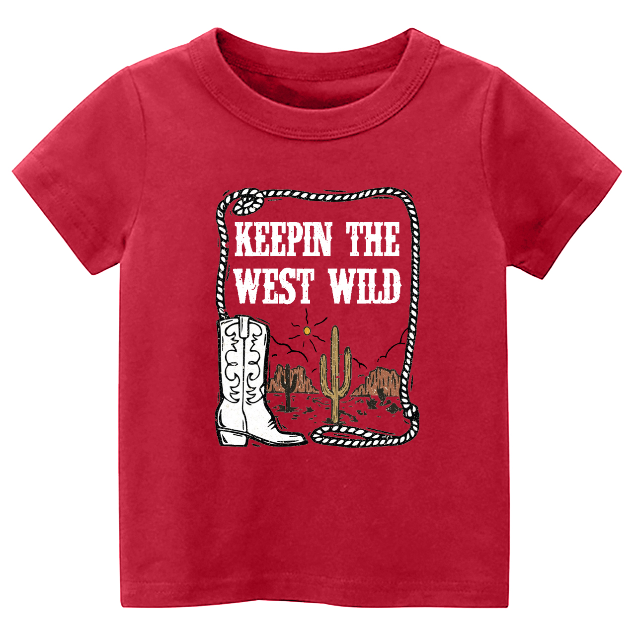 Keepin' The West Wild Cowboy Kids T-Shirt