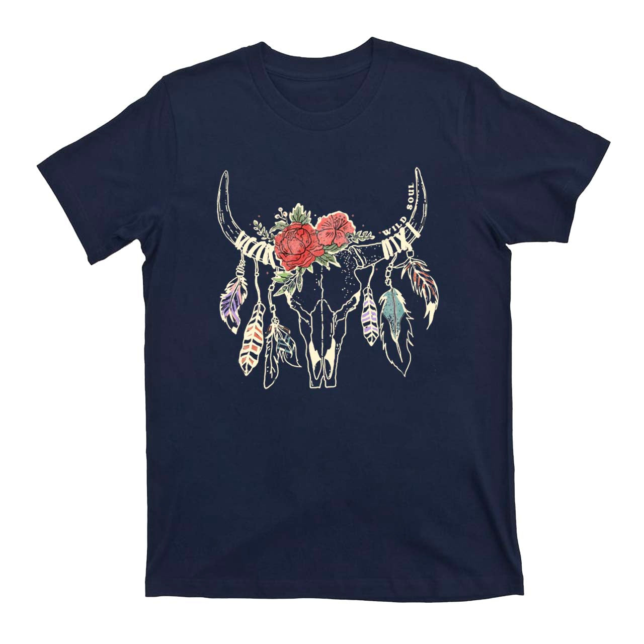 Wild Soul Cow Skull Cowboy T-Shirts