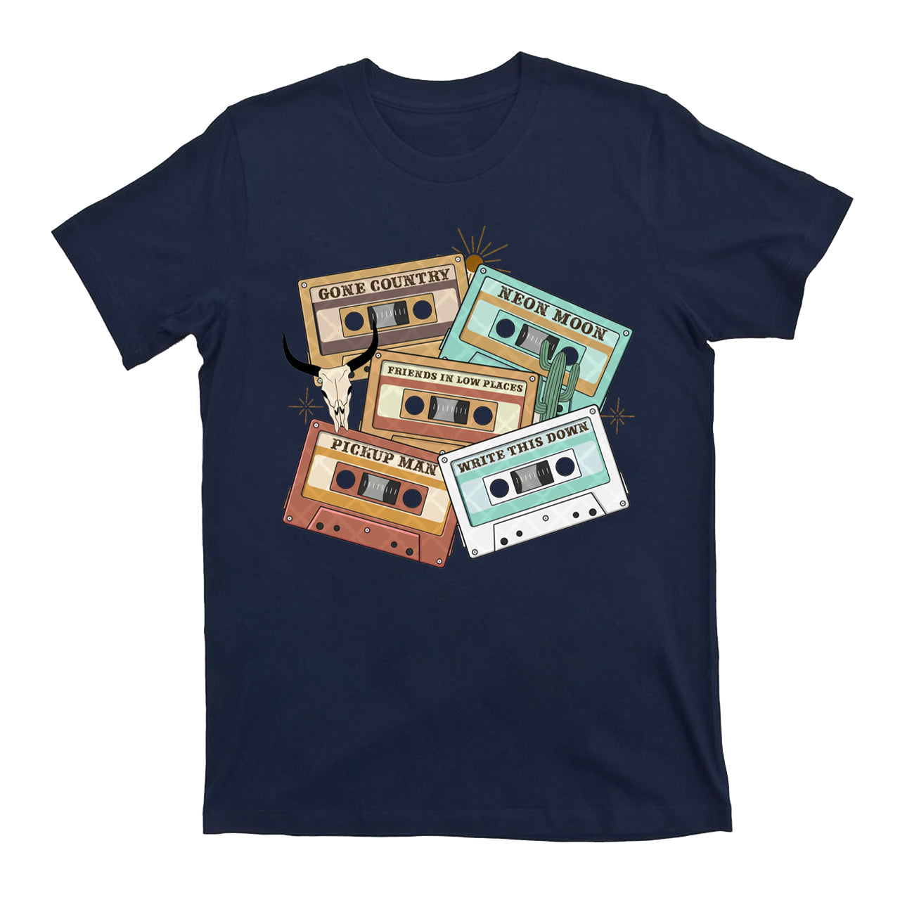 90s Country Cassette Tapes Western Cowboy T-Shirts