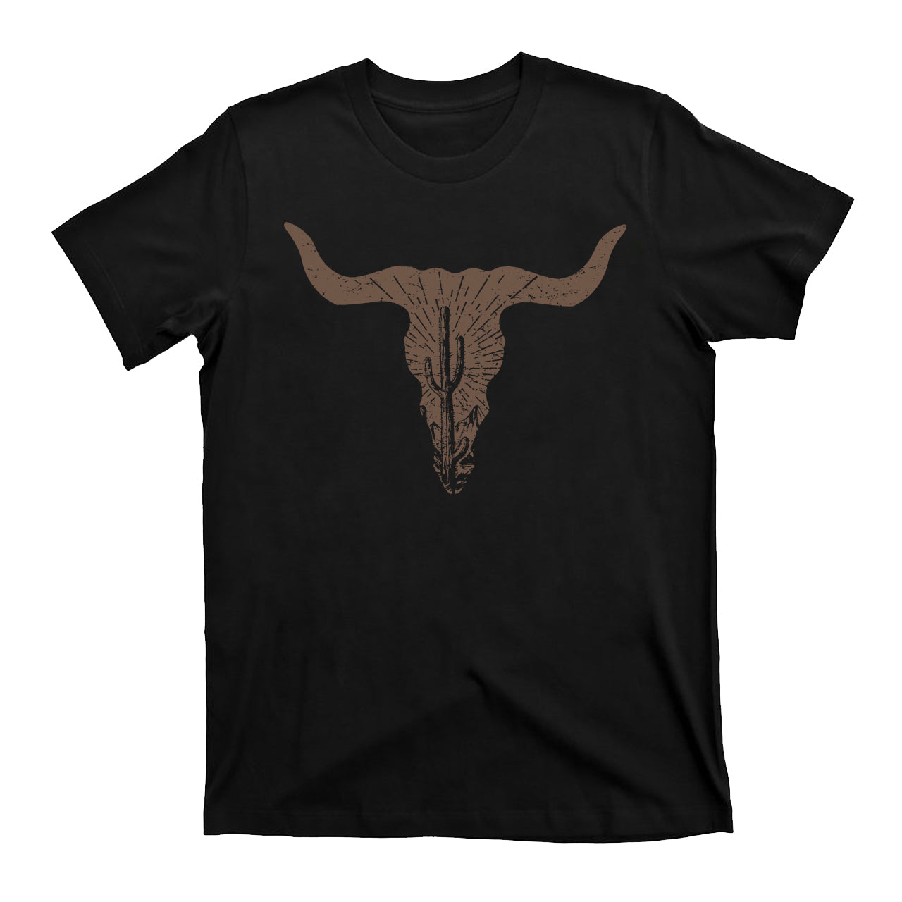 Cow Skull Desert Cactus Cowboys T- Shirts