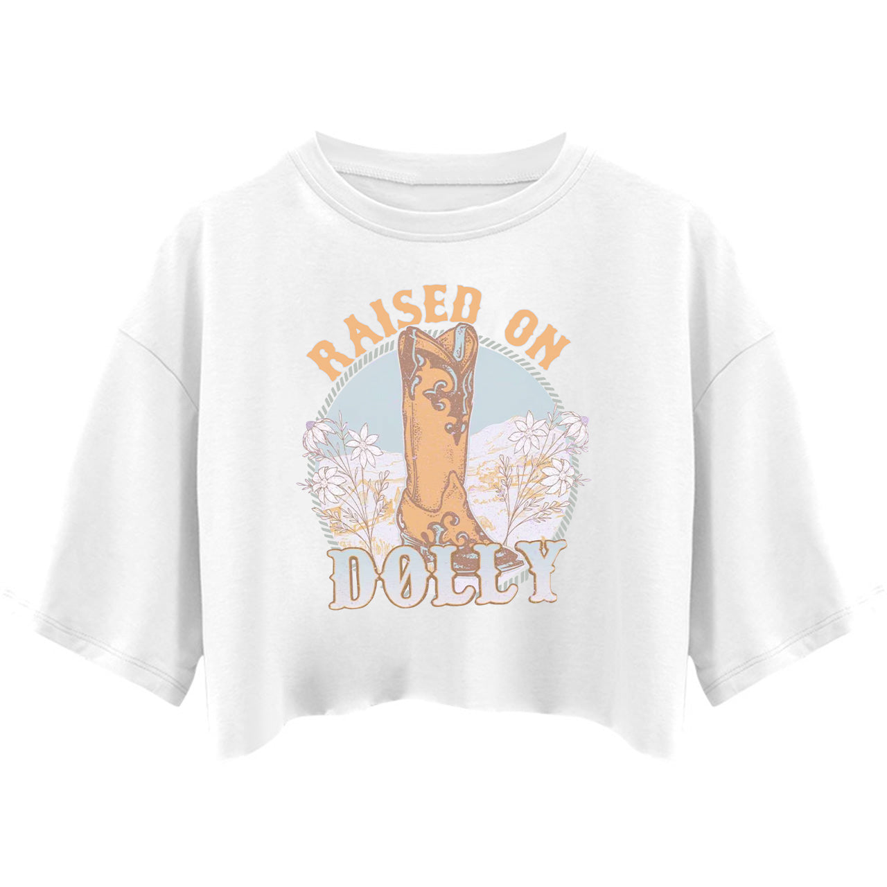 Raised On Dolly Western Music Graphic Crop Top