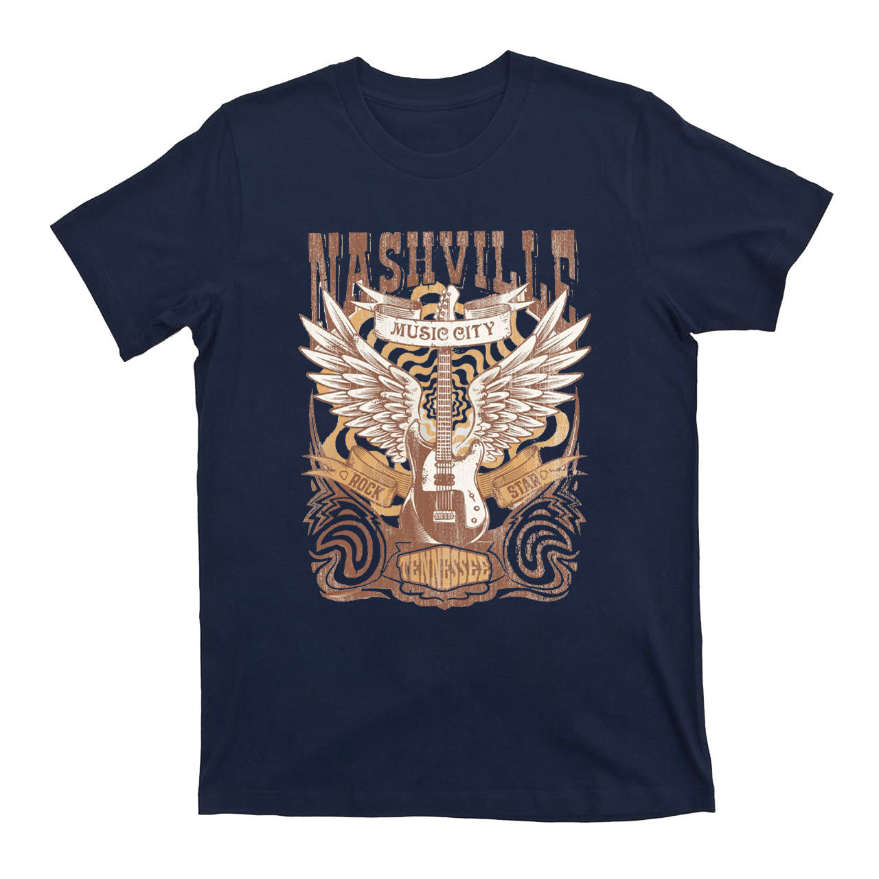 Retro Country Music Guitar Graphic T-Shirt