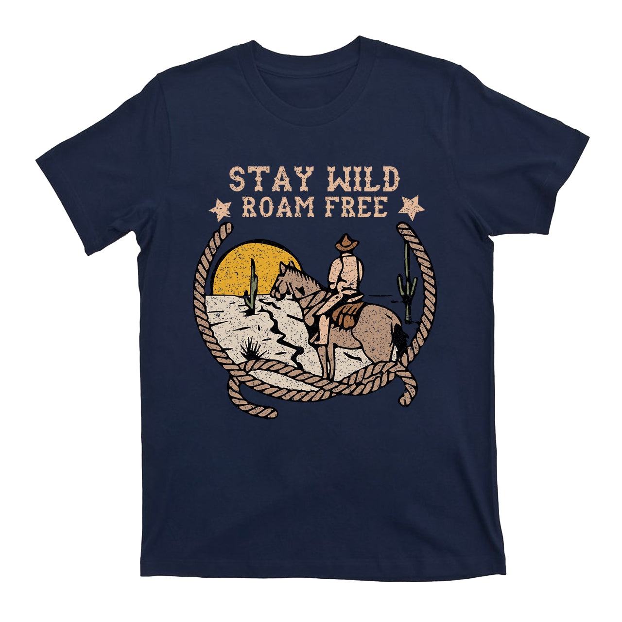 Stay Wild Roam Free Vintage Cowboy T-Shirt