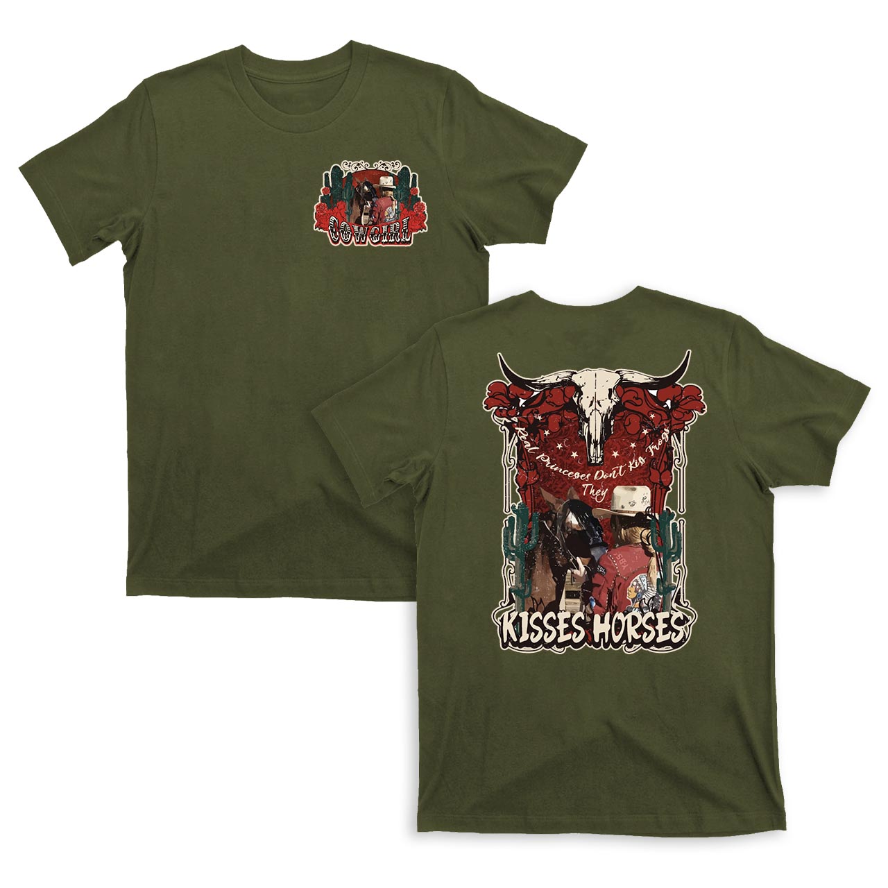 Real Princesses Don't Kiss Frogs Retro Cowboy T-Shirts