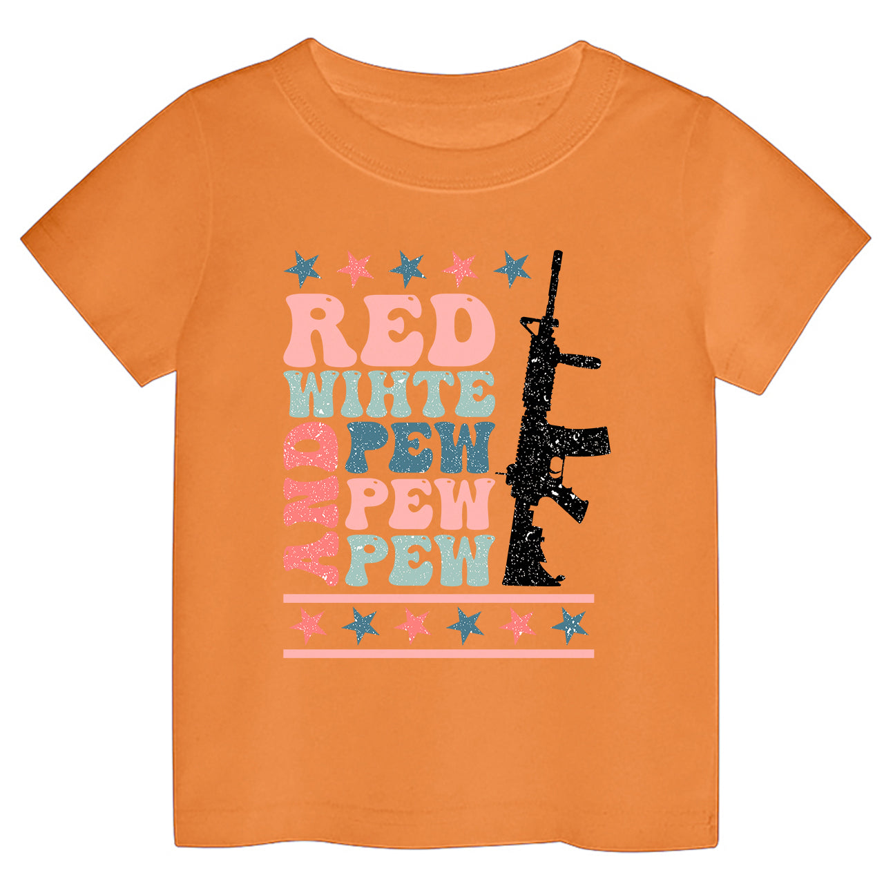 Red White And Pew Pew Pew Cowboy Kids T-shirt