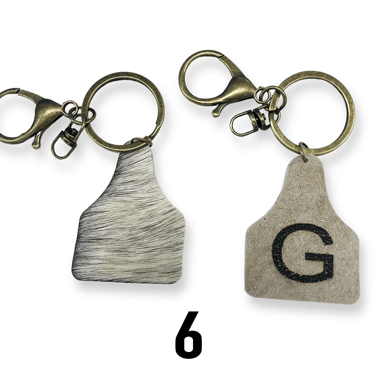 Custom Alphabet Cowhide Keychain