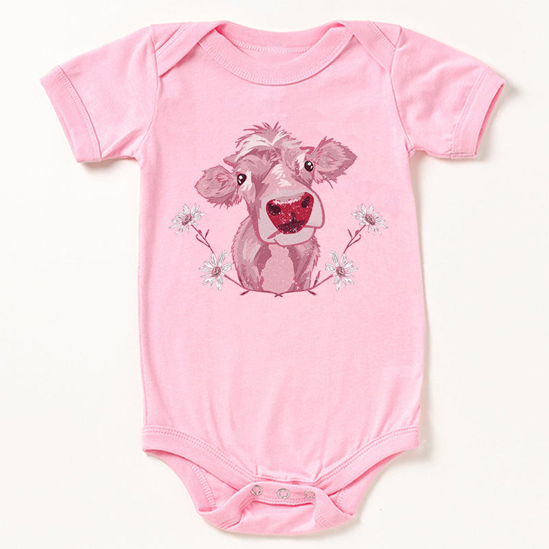Pasture Pink Calf Baby Bodysuit