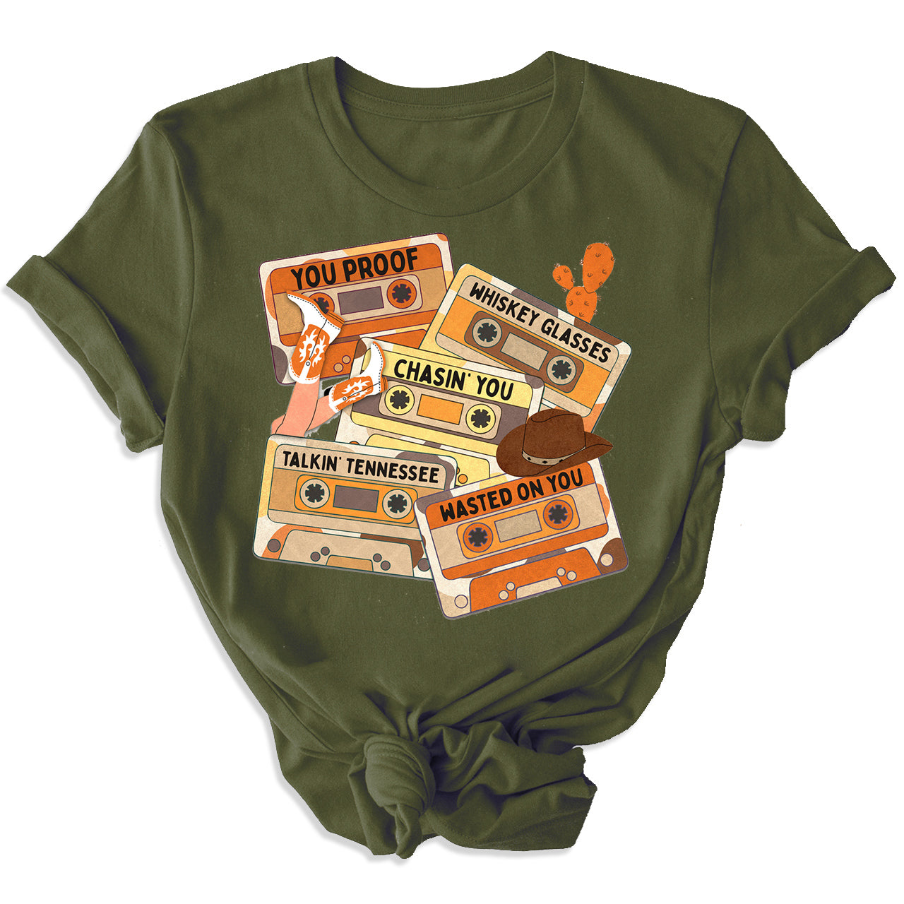 Country Music Cassette Tapes Retro Tees