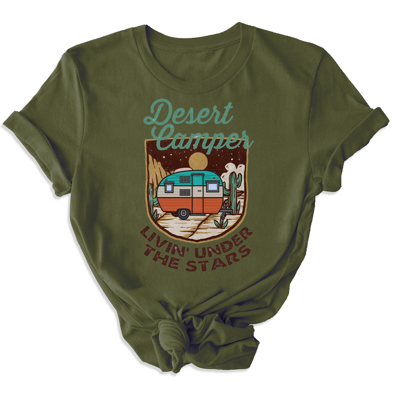 Desert Camper Livin' Under The Stars Cowboy Tees