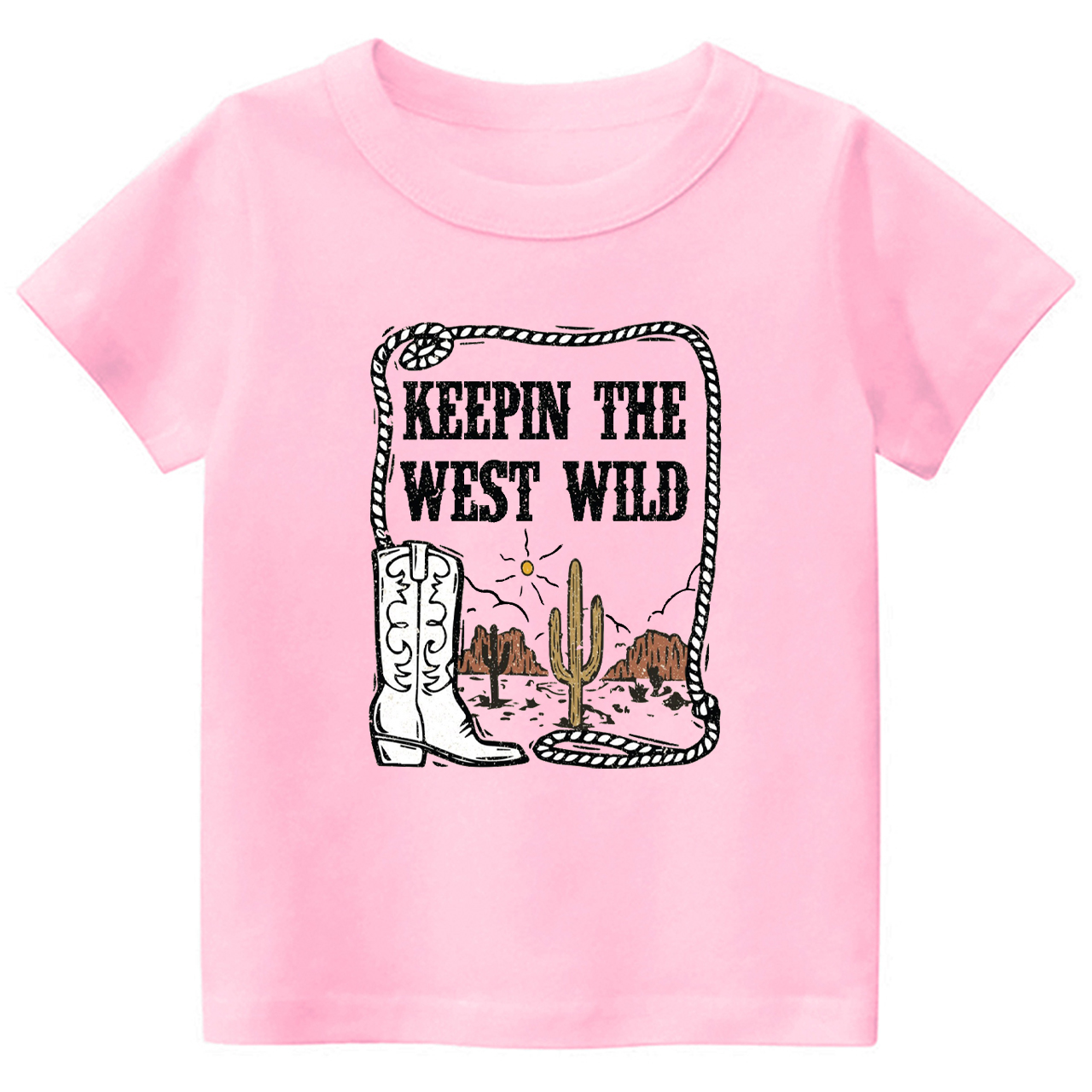 Keepin' The West Wild Cowboy Kids T-Shirt