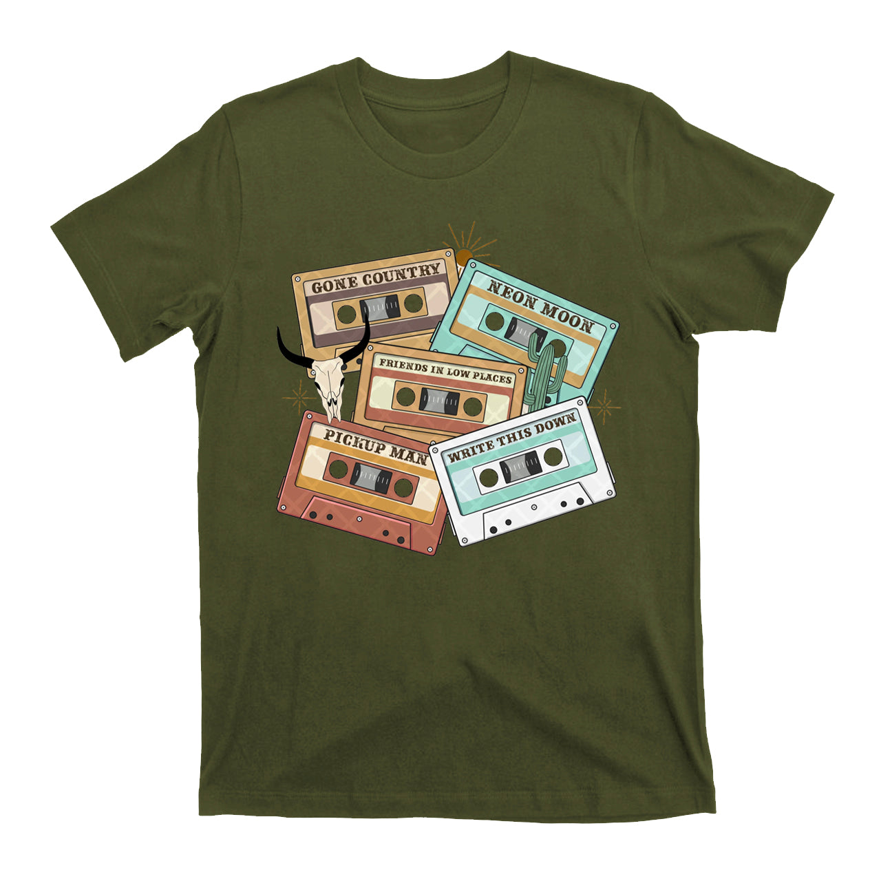 90s Country Cassette Tapes Western Cowboy T-Shirts