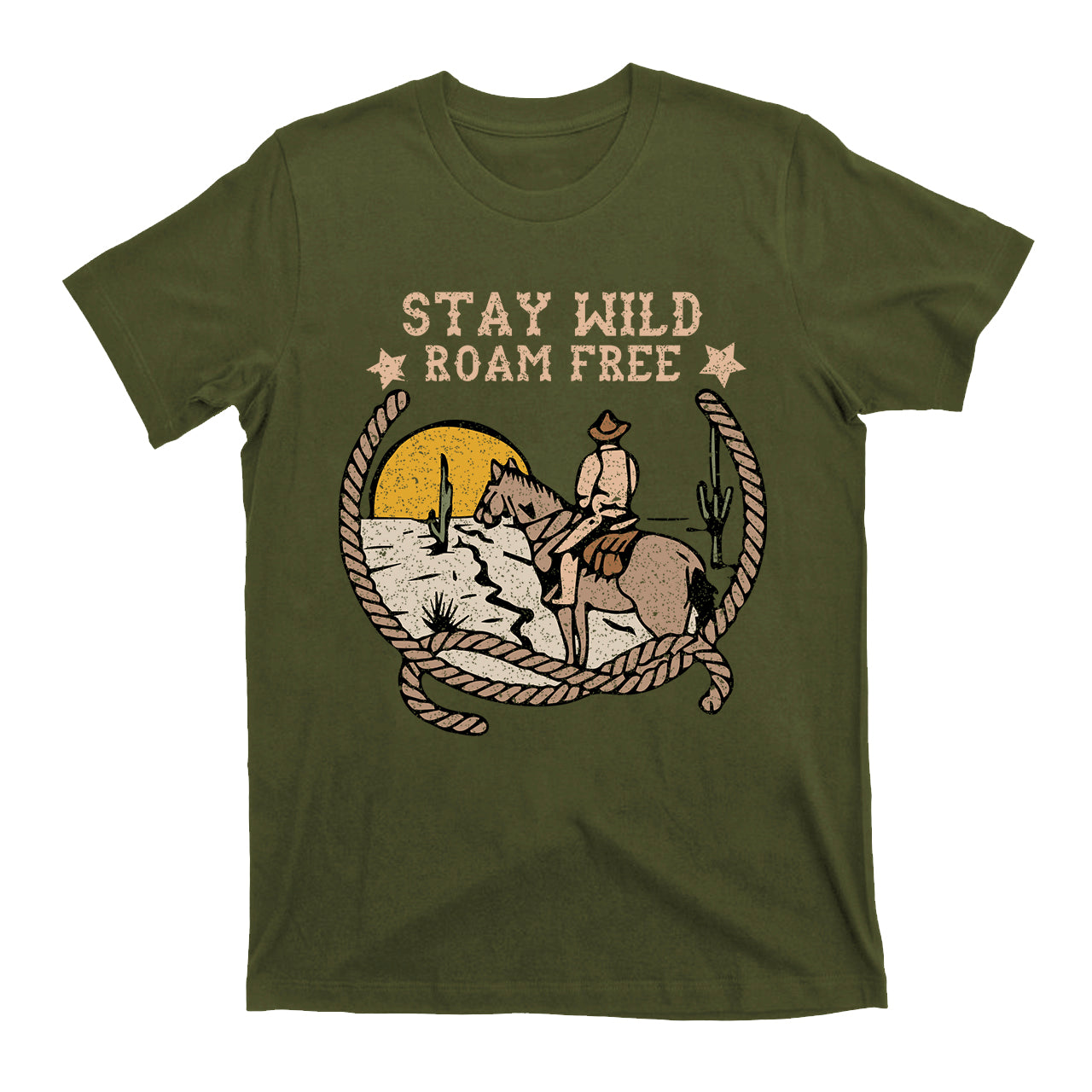 Stay Wild Roam Free Vintage Cowboy T-Shirt