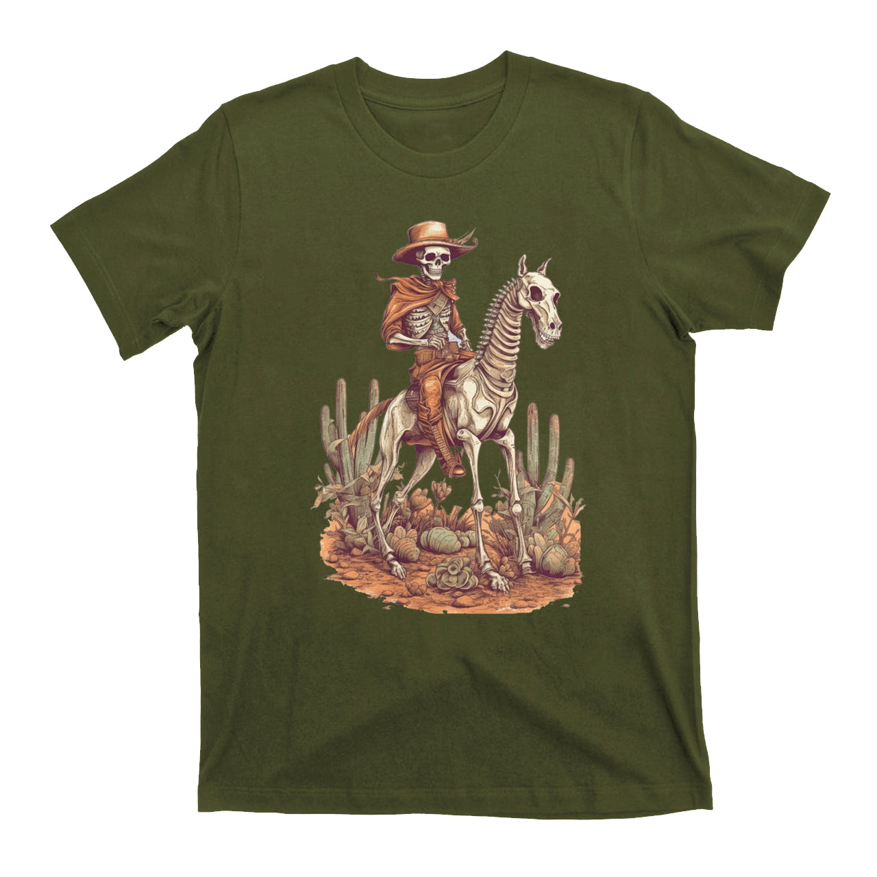 Desert Cowboy Skeleton Cowboy T-Shirts