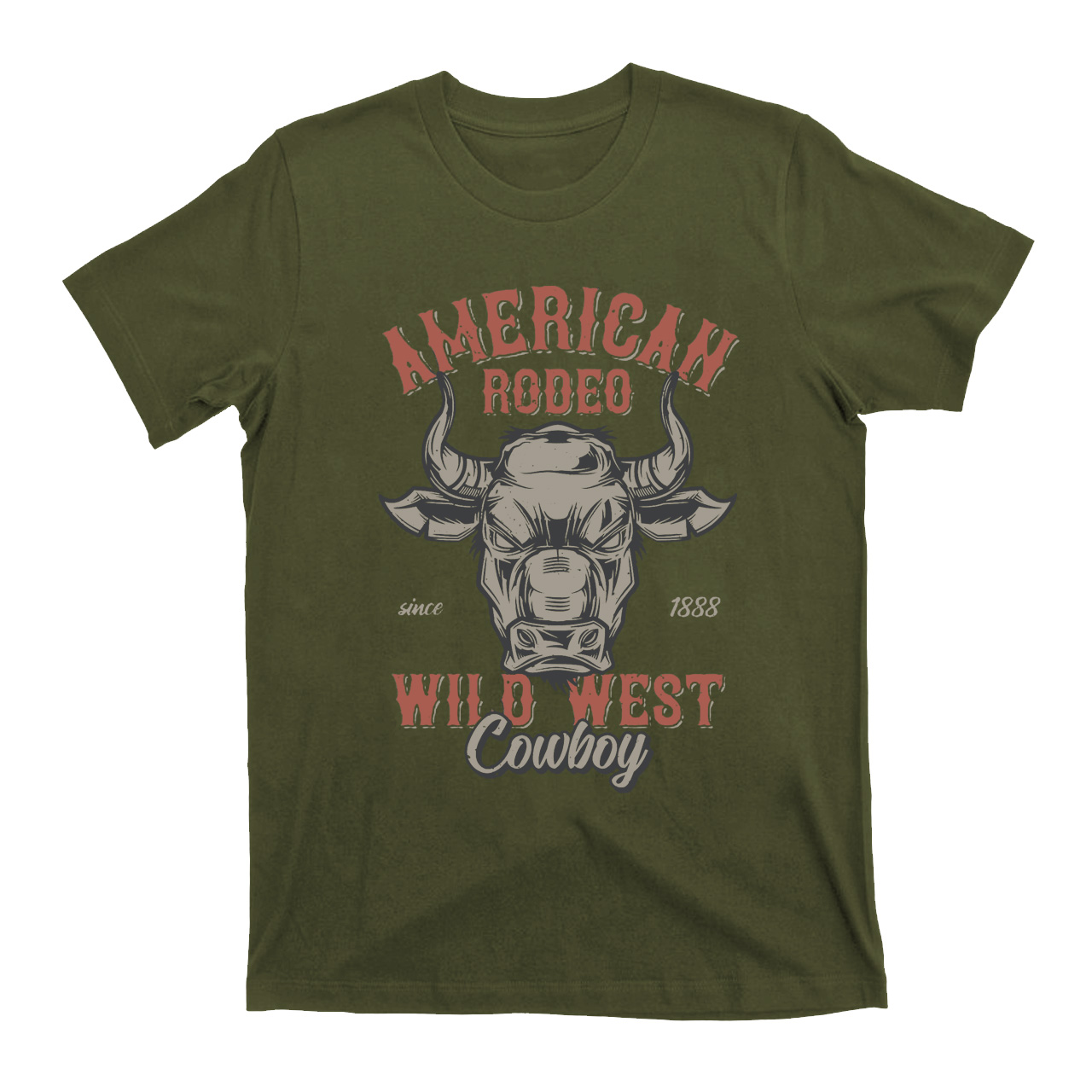 Men's Vintage Rodeo Cowboy Wild West Bull T-shirts