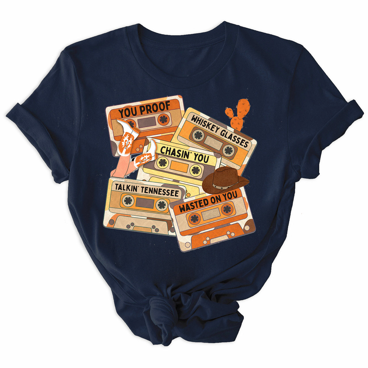 Country Music Cassette Tapes Retro Tees