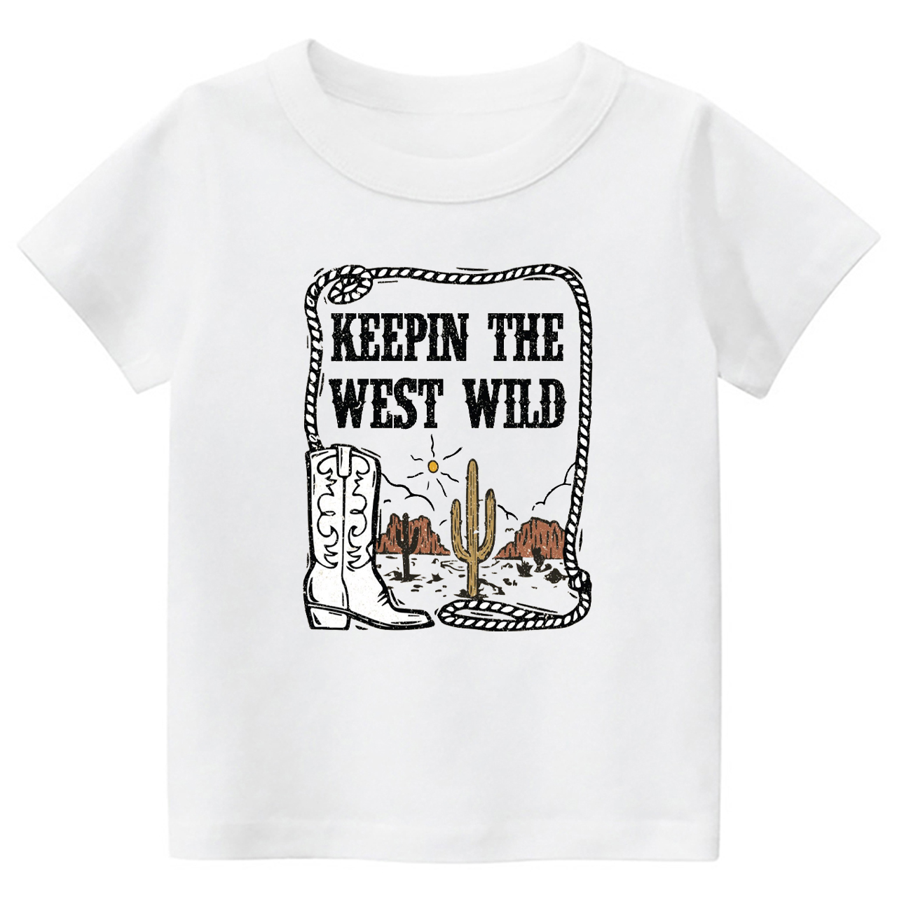 Keepin' The West Wild Cowboy Kids T-Shirt