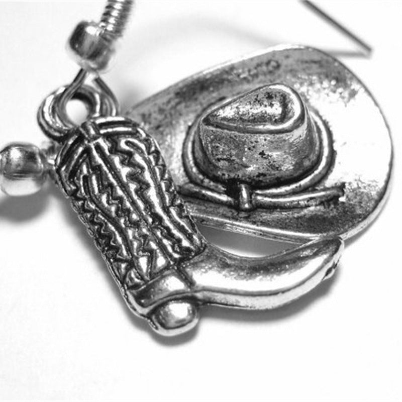 Cowboy Western Asymmetric Boot Earrings