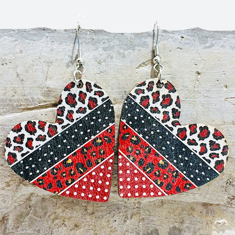 Red Cutout Heart-Shaped Valentine's Day Earrings